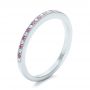 14k White Gold 14k White Gold Custom Pink Sapphire And Diamond Wedding Ring - Three-Quarter View -  102171 - Thumbnail