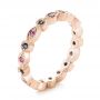 18k Rose Gold 18k Rose Gold Custom Pink And Blue Sapphire Eternity Wedding Band - Three-Quarter View -  103429 - Thumbnail