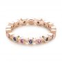 14k Rose Gold 14k Rose Gold Custom Pink And Blue Sapphire Eternity Wedding Band - Flat View -  103429 - Thumbnail