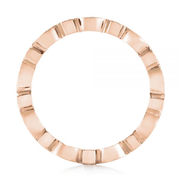 14k Rose Gold 14k Rose Gold Custom Pink And Blue Sapphire Eternity Wedding Band - Front View - 103429