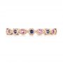 18k Rose Gold 18k Rose Gold Custom Pink And Blue Sapphire Eternity Wedding Band - Top View -  103429 - Thumbnail