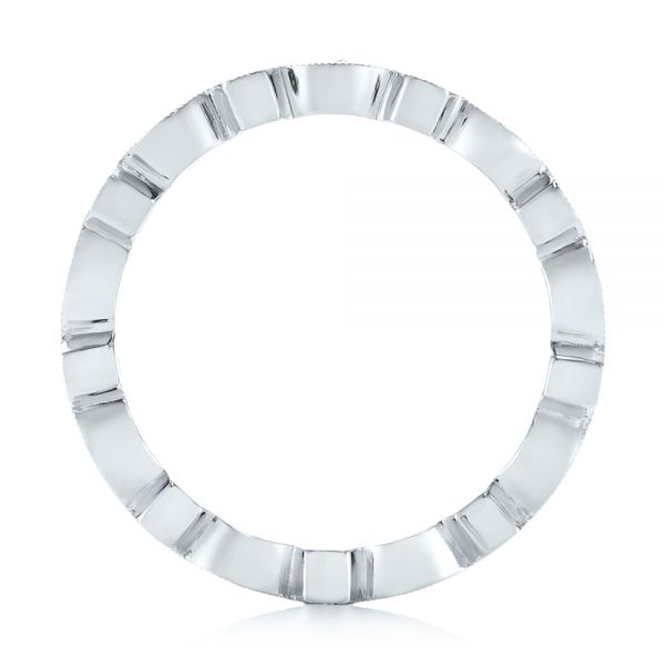Platinum Custom Pink And Blue Sapphire Eternity Wedding Band - Front View - 103429