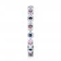 14k White Gold 14k White Gold Custom Pink And Blue Sapphire Eternity Wedding Band - Side View -  103429 - Thumbnail