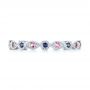 14k White Gold 14k White Gold Custom Pink And Blue Sapphire Eternity Wedding Band - Top View -  103429 - Thumbnail