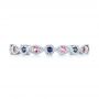 18k White Gold 18k White Gold Custom Pink And Blue Sapphire Eternity Wedding Band - Top View -  103429 - Thumbnail