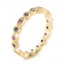 14k Yellow Gold 14k Yellow Gold Custom Pink And Blue Sapphire Eternity Wedding Band - Three-Quarter View -  103429 - Thumbnail