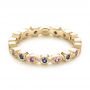 14k Yellow Gold 14k Yellow Gold Custom Pink And Blue Sapphire Eternity Wedding Band - Flat View -  103429 - Thumbnail