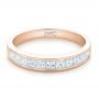 18k Rose Gold 18k Rose Gold Custom Princess Cut Diamond Wedding Band - Flat View -  102400 - Thumbnail