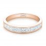 18k Rose Gold 18k Rose Gold Custom Princess Cut Diamond Wedding Band - Flat View -  102400 - Thumbnail