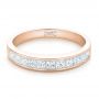 14k Rose Gold 14k Rose Gold Custom Princess Cut Diamond Wedding Band - Flat View -  102400 - Thumbnail