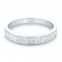 18k White Gold 18k White Gold Custom Princess Cut Diamond Wedding Band - Flat View -  102400 - Thumbnail