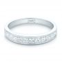 14k White Gold Custom Princess Cut Diamond Wedding Band - Flat View -  102400 - Thumbnail