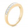 18k Yellow Gold 18k Yellow Gold Custom Princess Cut Diamond Wedding Band - Three-Quarter View -  102400 - Thumbnail