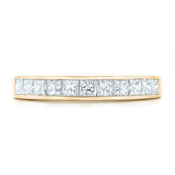 18k Yellow Gold 18k Yellow Gold Custom Princess Cut Diamond Wedding Band - Top View -  102400