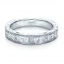 Platinum Custom Princess Cut Diamond Women's Wedding Band - Flat View -  1134 - Thumbnail