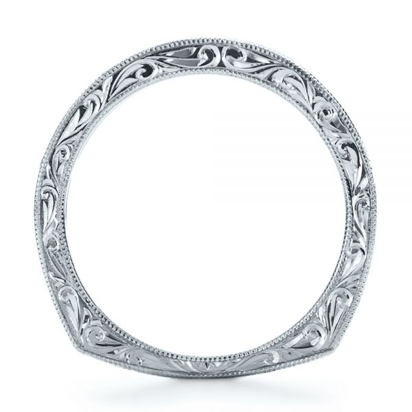 Platinum Custom Princess Cut Diamond Women's Wedding Band - Front View - 1134