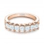 18k Rose Gold 18k Rose Gold Custom Radiant Diamond Wedding Band - Flat View -  100806 - Thumbnail