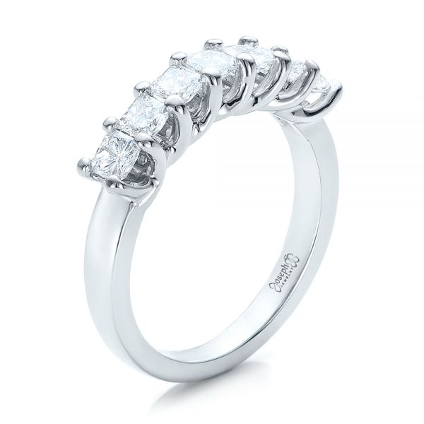  Platinum Platinum Custom Radiant Diamond Wedding Band - Three-Quarter View -  100806