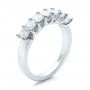 14k White Gold 14k White Gold Custom Radiant Diamond Wedding Band - Three-Quarter View -  100806 - Thumbnail