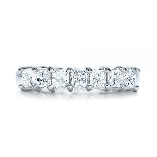 14k White Gold 14k White Gold Custom Radiant Diamond Wedding Band - Top View -  100806