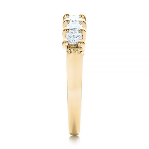 18k Yellow Gold 18k Yellow Gold Custom Radiant Diamond Wedding Band - Side View -  100806