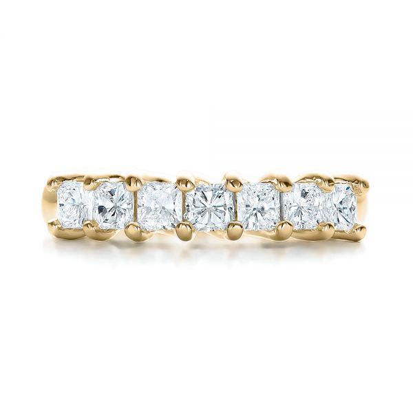 18k Yellow Gold 18k Yellow Gold Custom Radiant Diamond Wedding Band - Top View -  100806