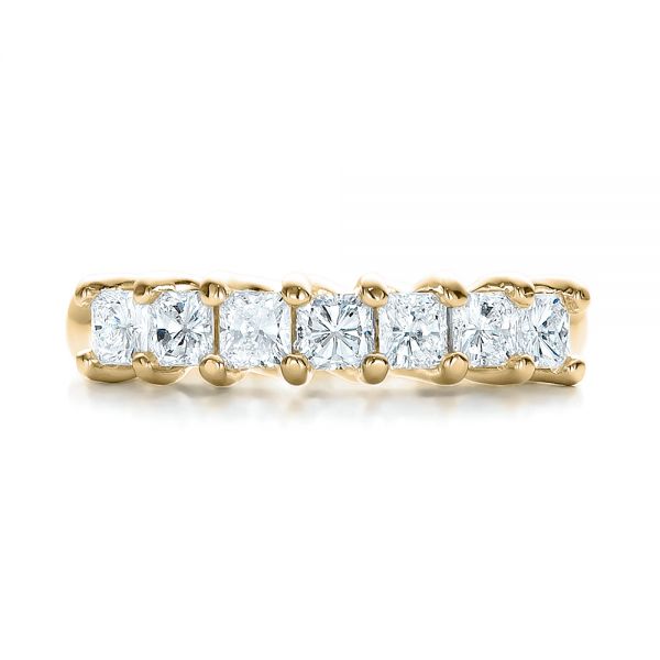 14k Yellow Gold 14k Yellow Gold Custom Radiant Diamond Wedding Band - Top View -  100806