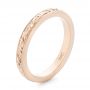 14k Rose Gold 14k Rose Gold Custom Relief Engraved Wedding Band - Three-Quarter View -  102424 - Thumbnail