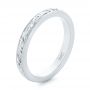 14k White Gold 14k White Gold Custom Relief Engraved Wedding Band - Three-Quarter View -  102424 - Thumbnail