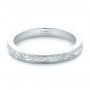  Platinum Platinum Custom Relief Engraved Wedding Band - Flat View -  102424 - Thumbnail