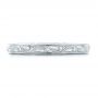 14k White Gold 14k White Gold Custom Relief Engraved Wedding Band - Top View -  102424 - Thumbnail