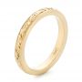 18k Yellow Gold Custom Relief Engraved Wedding Band - Three-Quarter View -  102424 - Thumbnail