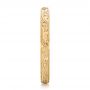 18k Yellow Gold Custom Relief Engraved Wedding Band - Side View -  102424 - Thumbnail
