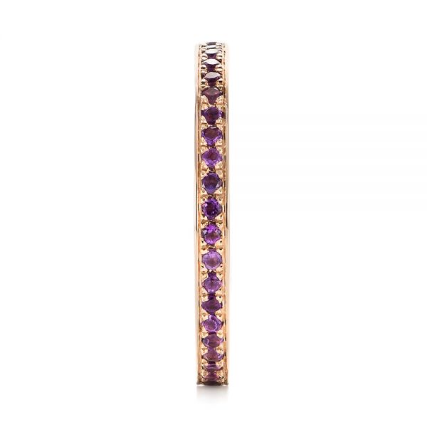 Custom Rose Gold Amethyst Eternity Wedding Band - Image