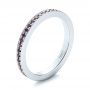 18k White Gold 18k White Gold Custom Amethyst Eternity Wedding Band - Three-Quarter View -  103164 - Thumbnail