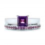 14k White Gold 14k White Gold Custom Amethyst Eternity Wedding Band -  103164 - Thumbnail