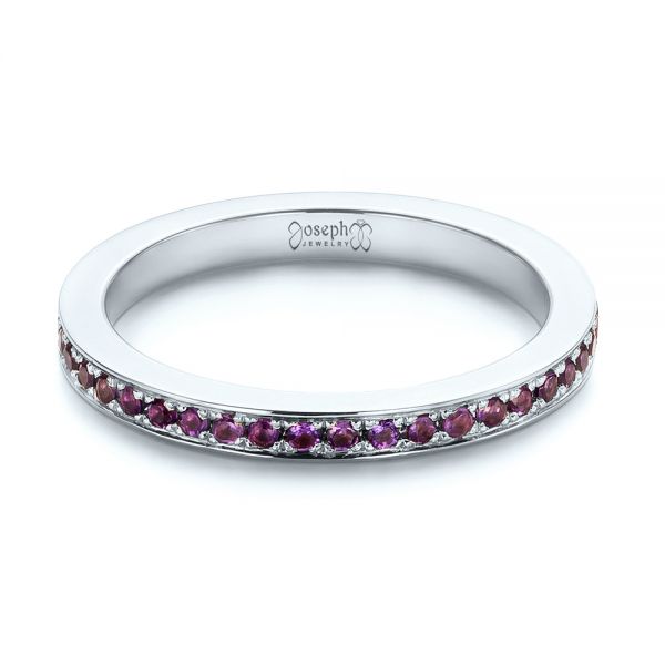  Platinum Platinum Custom Amethyst Eternity Wedding Band - Flat View -  103164