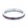 14k White Gold 14k White Gold Custom Amethyst Eternity Wedding Band - Flat View -  103164 - Thumbnail