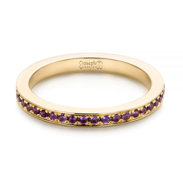 14k Yellow Gold 14k Yellow Gold Custom Amethyst Eternity Wedding Band - Flat View -  103164