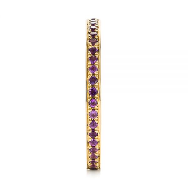 18K Yellow Gold Custom Amethyst Eternity Wedding Band