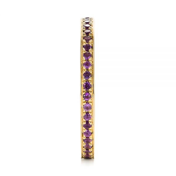 14k Yellow Gold 14k Yellow Gold Custom Amethyst Eternity Wedding Band - Side View -  103164