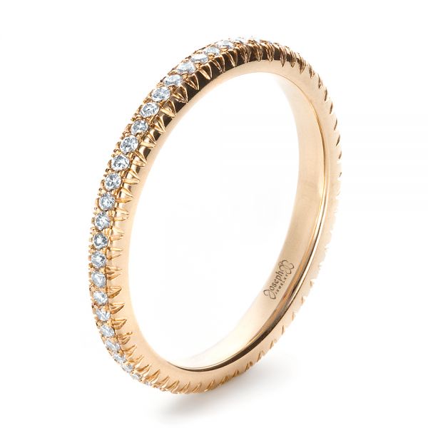 Custom Rose Gold Diamond Eternity Band - Image