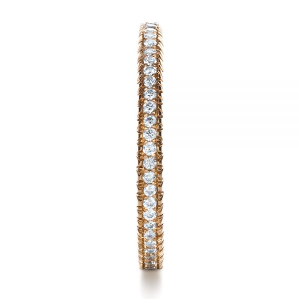 18k Rose Gold Custom Diamond Eternity Band - Side View -  1409