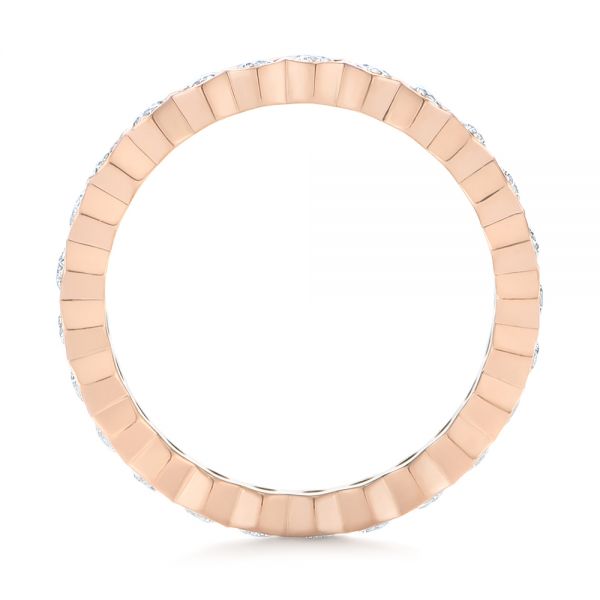 14k Rose Gold Custom Diamond Eternity Wedding Band - Front View - 104872