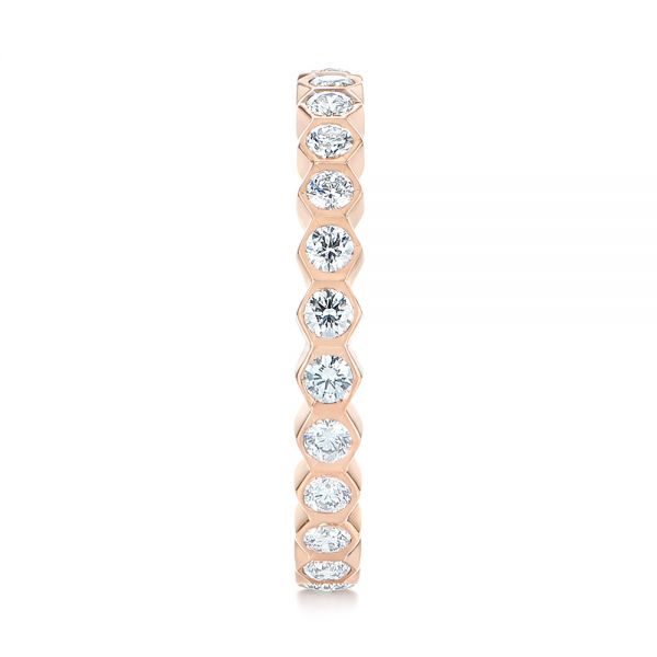 14k Rose Gold Custom Diamond Eternity Wedding Band - Side View - 104872