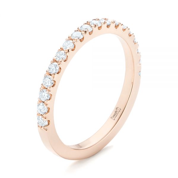 Custom Rose Gold Diamond Wedding Band - Image