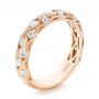 14k Rose Gold Custom Diamond Wedding Band - Three-Quarter View -  103221 - Thumbnail