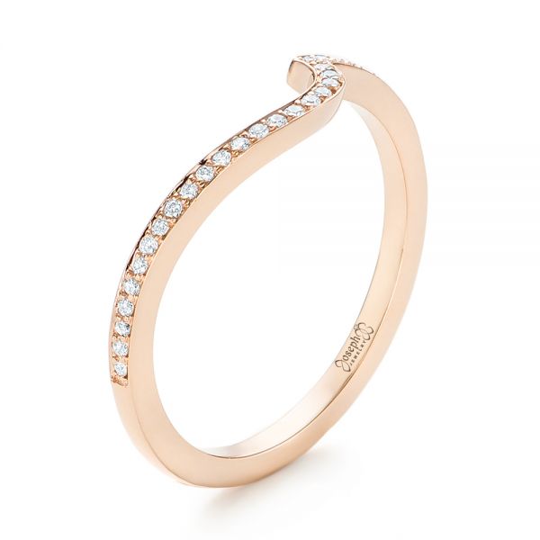 18k Rose Gold 18k Rose Gold Custom Diamond Wedding Band - Three-Quarter View -  103302