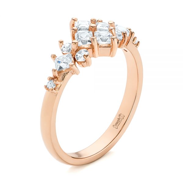 14k Rose Gold Custom Diamond Wedding Band - Three-Quarter View -  103614