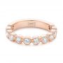14k Rose Gold Custom Diamond Wedding Band - Flat View -  102849 - Thumbnail